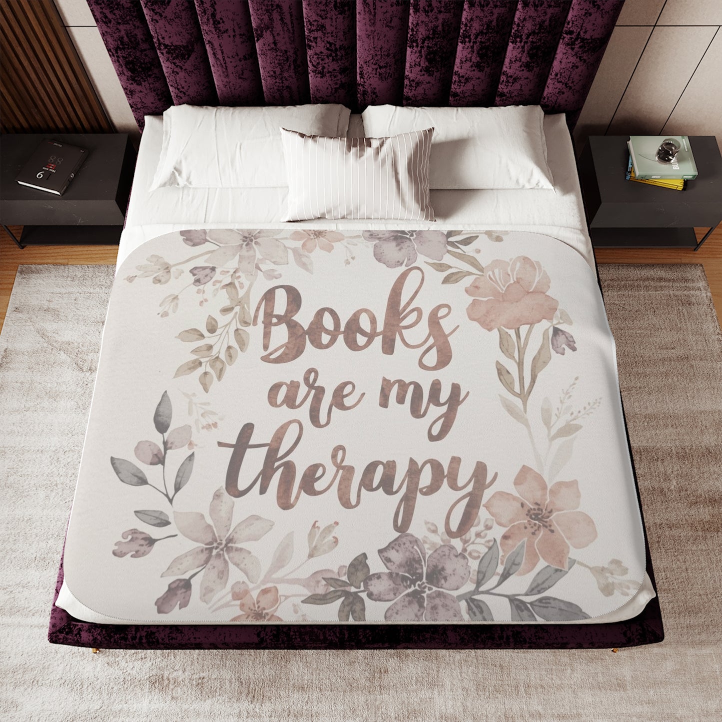 Books are my therapy Sherpa Blanket