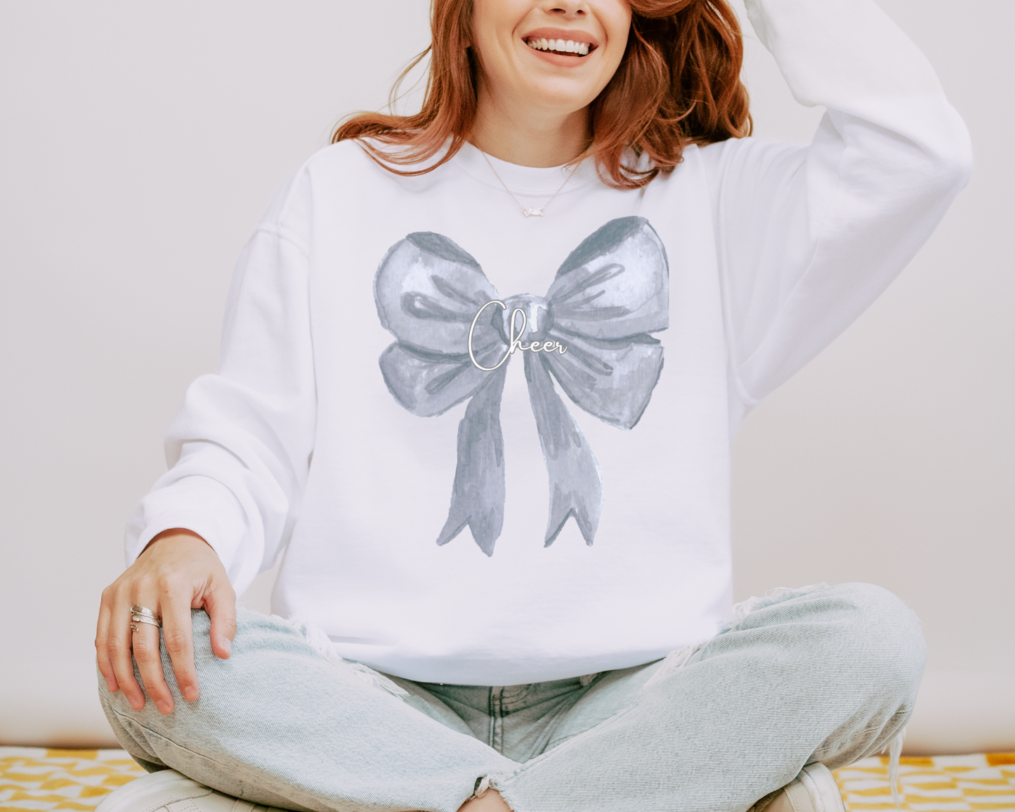 Cheer Bow Crewneck Sweatshirt (Comfort Colors)