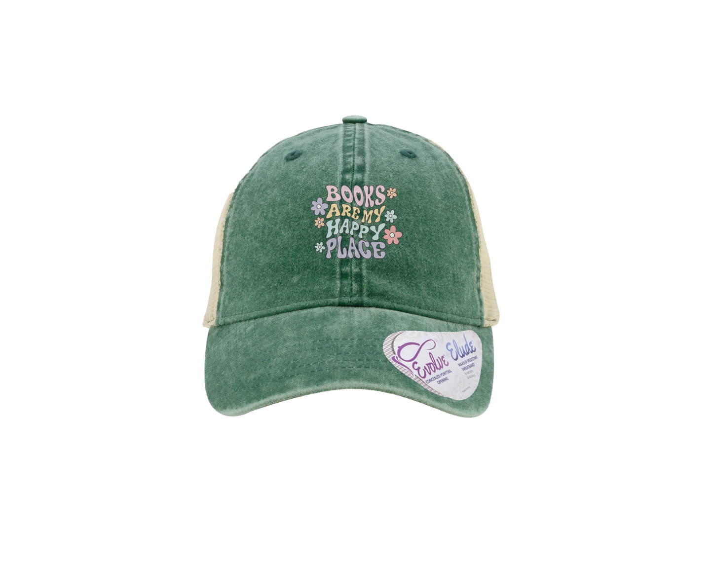 Books Are My Happy Place Hat | Book Lover Baseball Cap | Reader Gift | Bookish Aesthetic Hat | Library Lover
