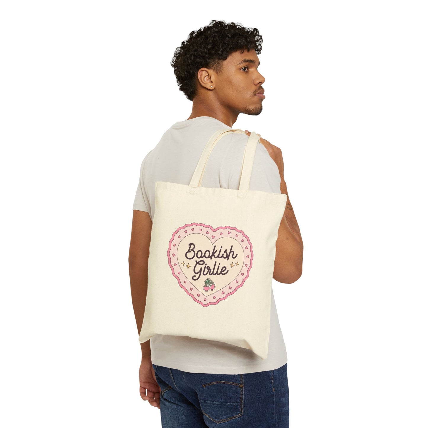 Bookish Girlie Canvas Tote Bag | Lightweight Book Lover Tote