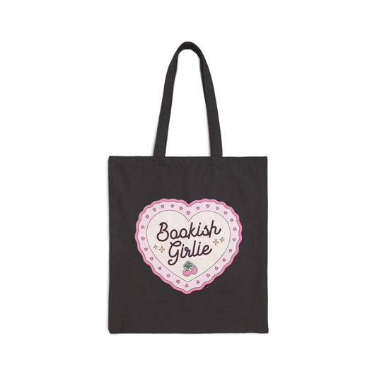 Bookish Girlie Canvas Tote Bag | Lightweight Book Lover Tote