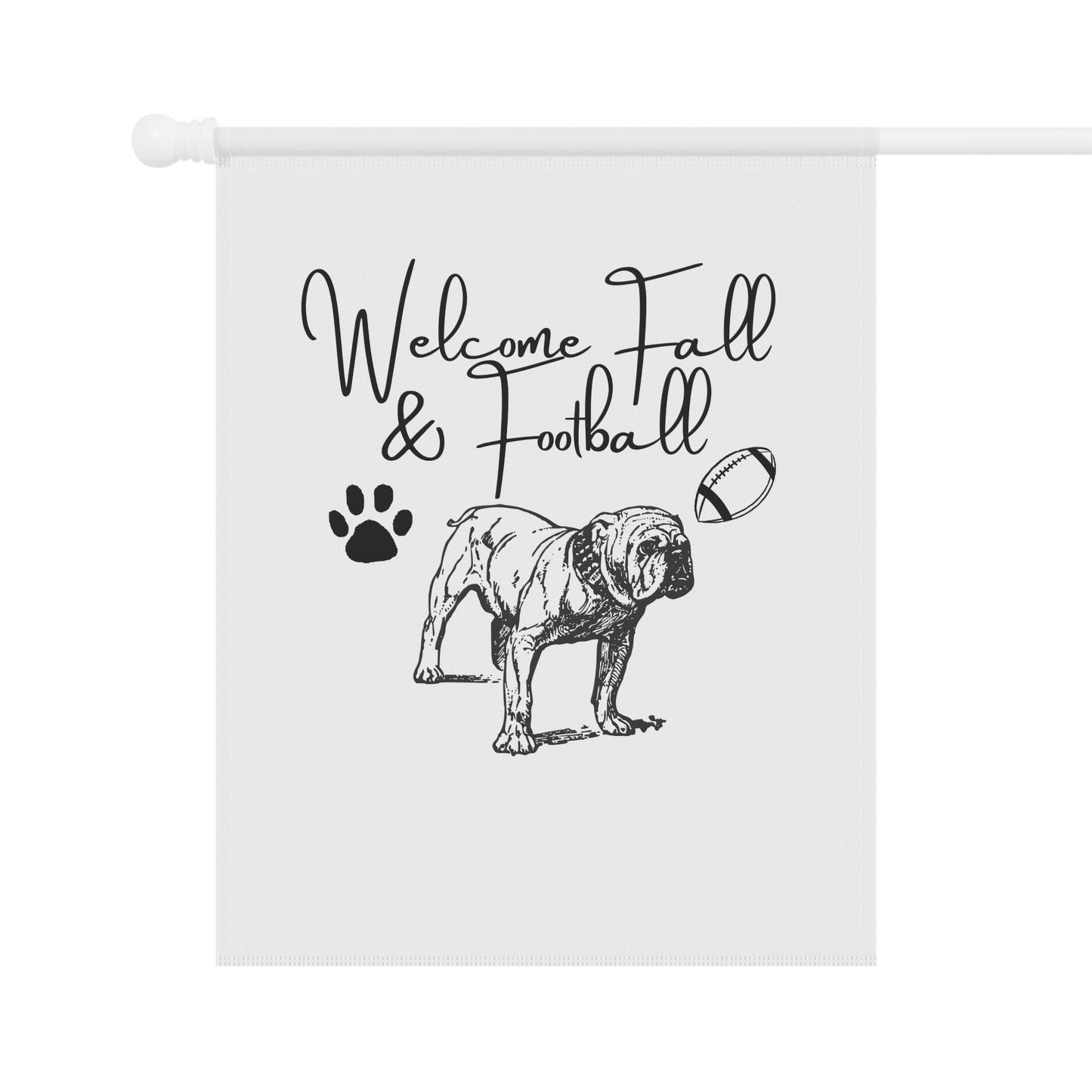 Fall Football Bulldog Garden Flag