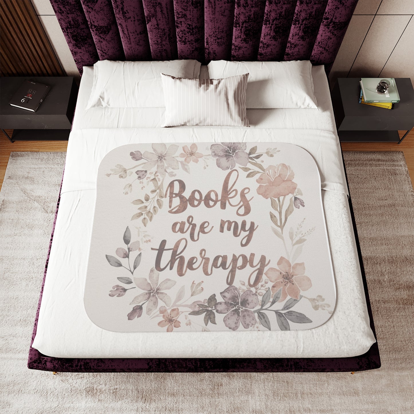 Books are my therapy Sherpa Blanket