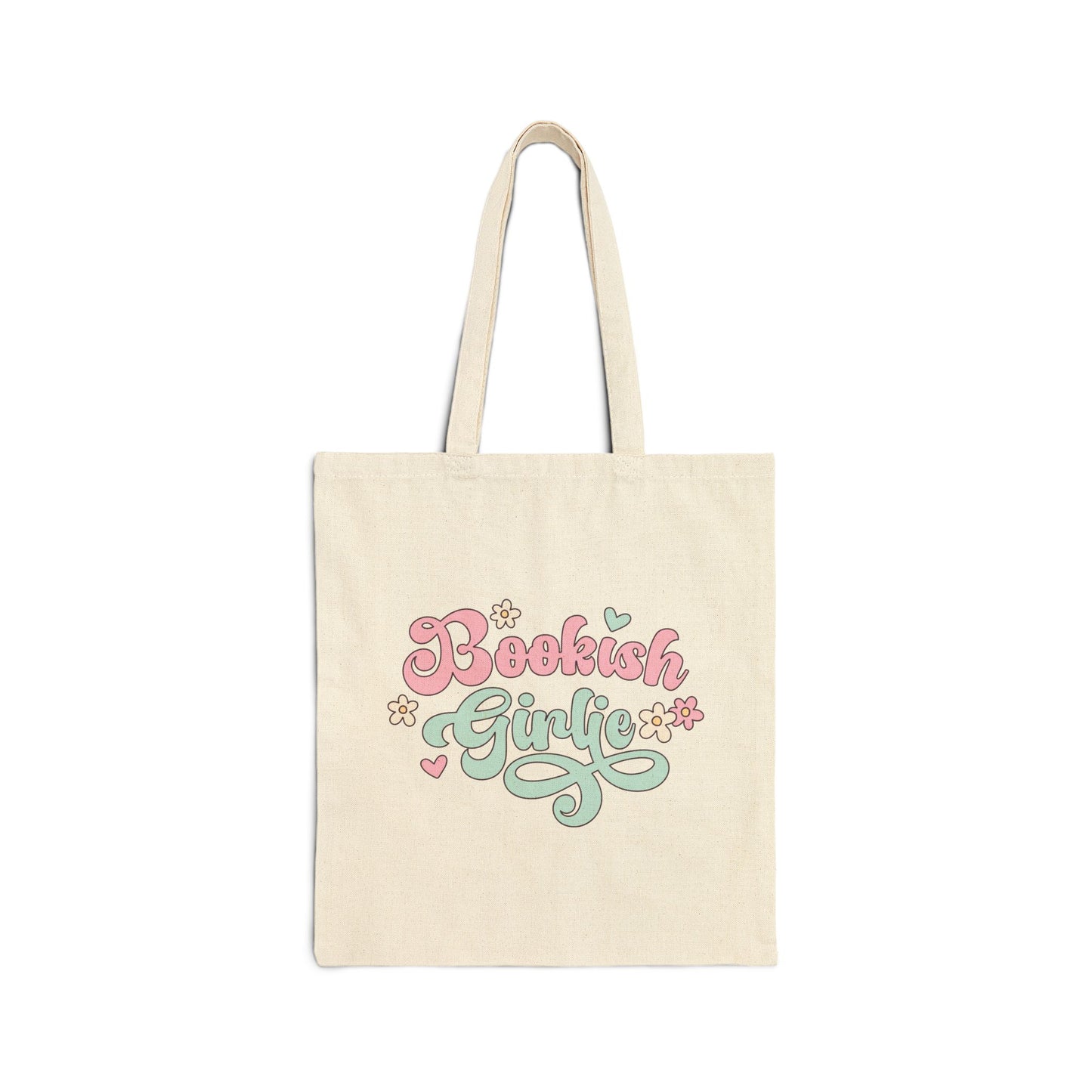 Bookish Girlie Canvas Tote Bag | Lightweight Book Lover Tote