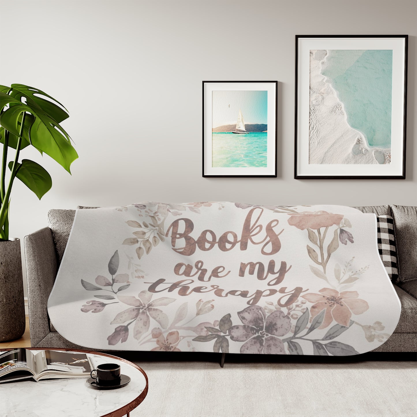 Books are my therapy Sherpa Blanket